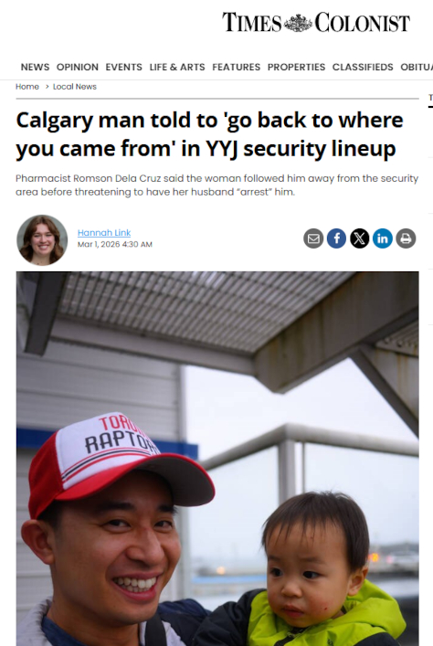 Cheap allegation of racism in Victoria Times Colonist